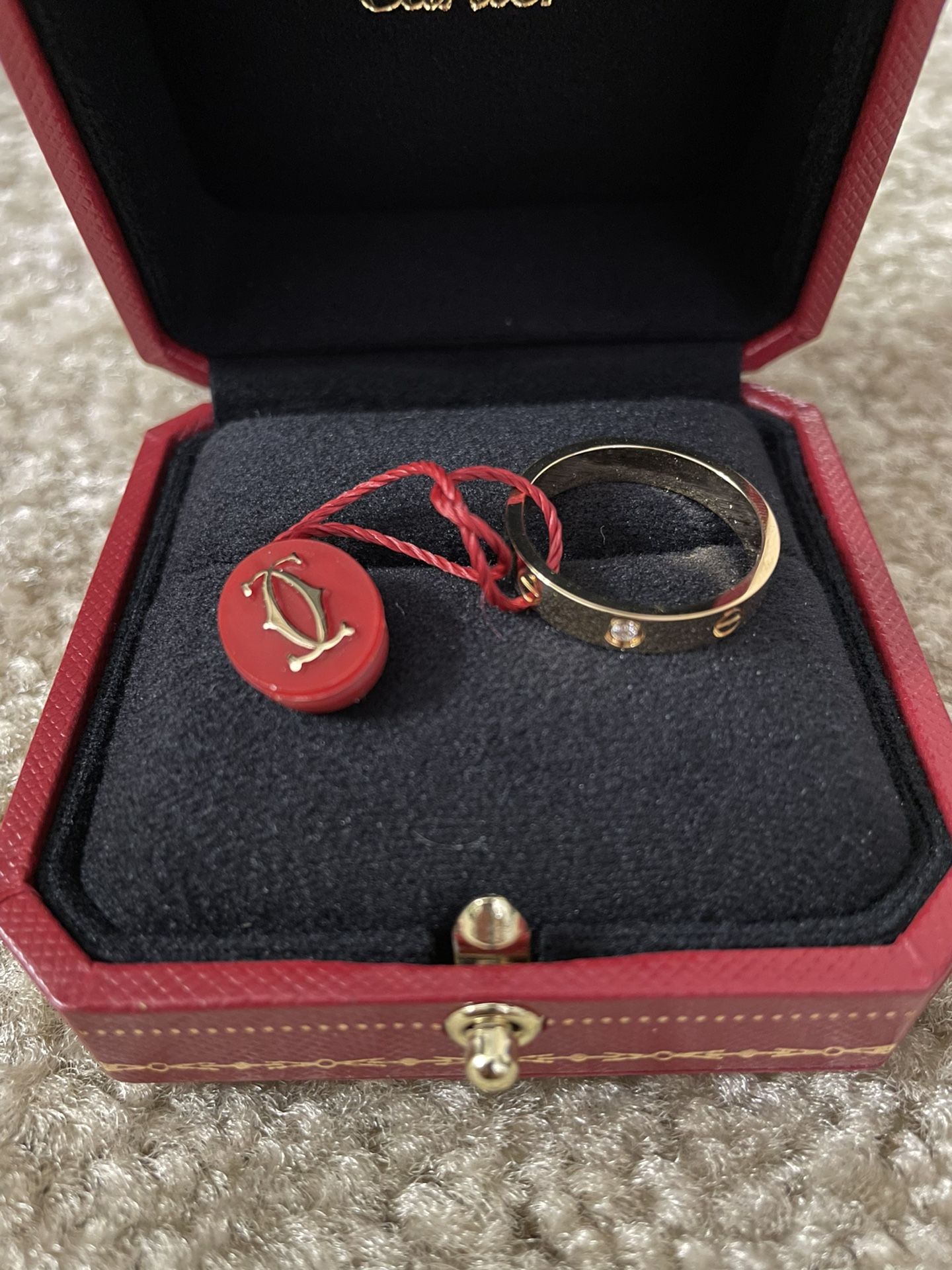 NEW Authentic Cartier LOVE WEDDING BAND, 1 DIAMOND