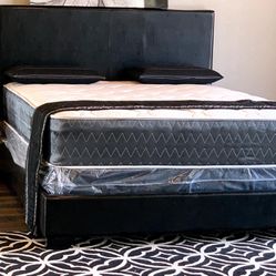 Complete Bed Frame With New Mattress/Free Same Day Delivery 