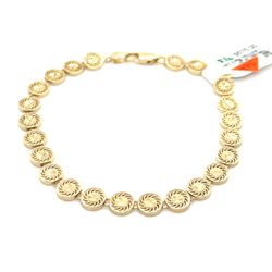 14kt Gold Womens Bracelet Diamond Cut Circles 6.6mm Size 7 1/2 6.90grams 152782 9