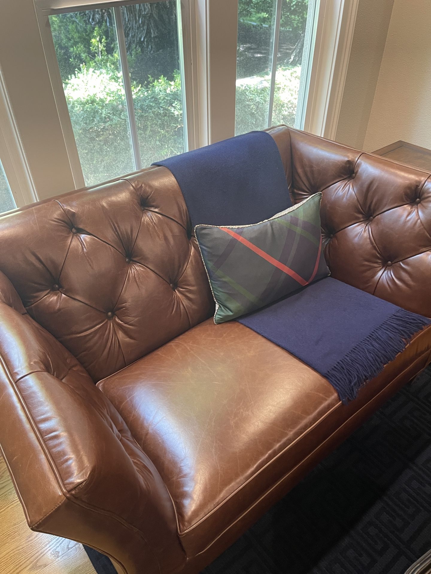 Ethan Allen Anderson Leather Loveseat