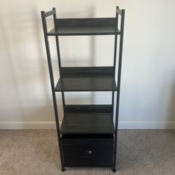 Furologee 4 Tier Bookshelf with Drawer