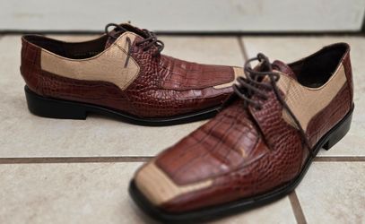 Stacy Adams Men's Dress Shoes – Size 10.5 – Brown/Tan Croc Print