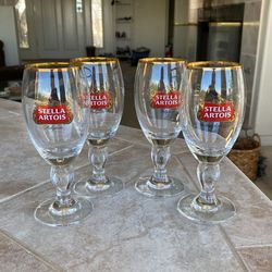4 Stella Artois Glasses