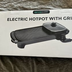 Electric hot pot with grill