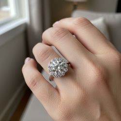 14k gold 2ct center lab diamond engagement ring