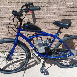 26-in Electric Blue Huffy Cranbrook 80cc Motorized Beach Cruiser