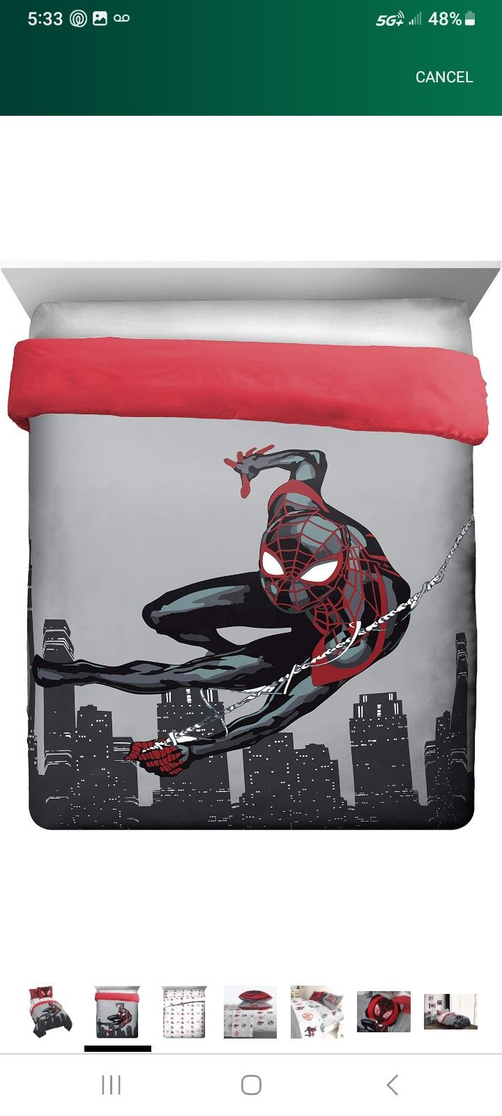 Spider-Man 7 Piece Queen Bed Set With Comforter