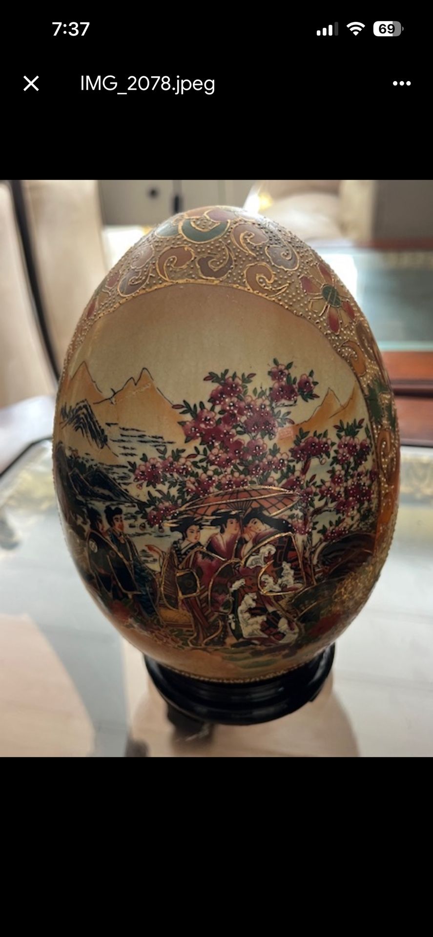 SATSUMA Style Large Porcelain EGG