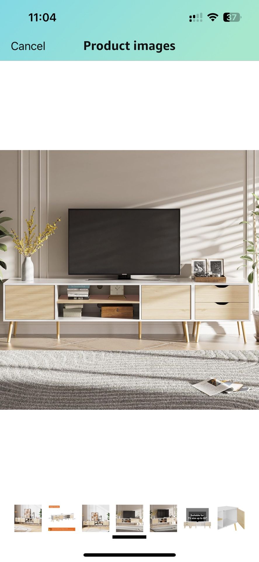 TV CONSOLE TABLE WITH STORAGE CABINETS