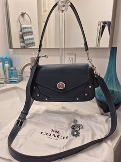 Coach AUTHENTIC Millie Shoulder/Crossbody bag in Denim Blue Leather.  NWT