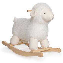 Baby GUND Lamb Rocker with Wooden Base Plush Stuffed Animal Nursery, Cream, 21.5"