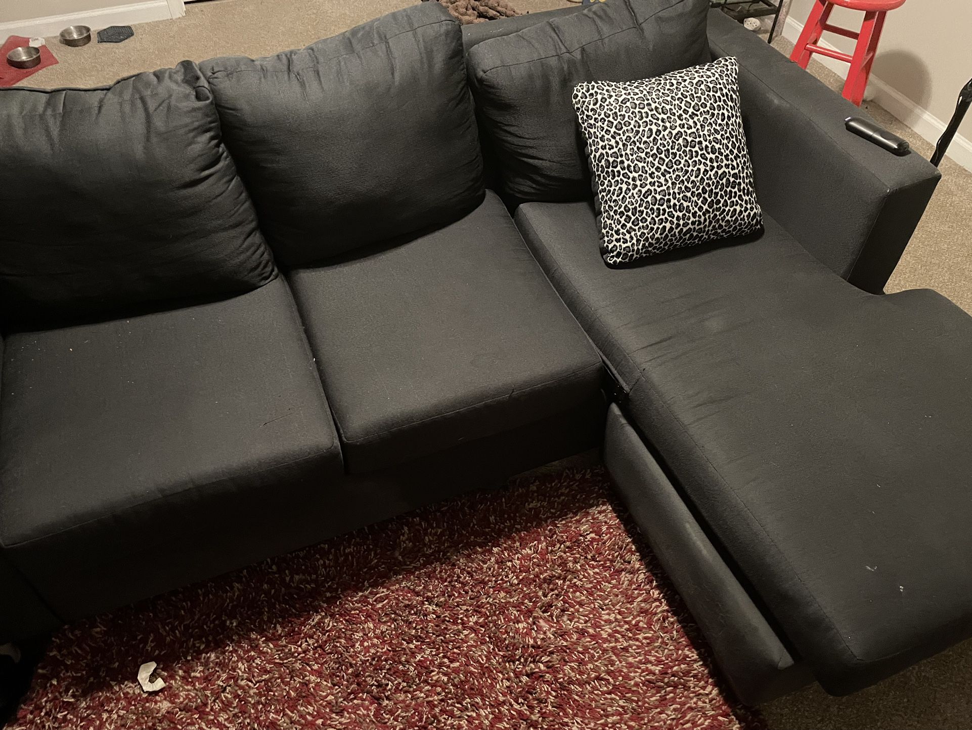 2pc Black Sectional 