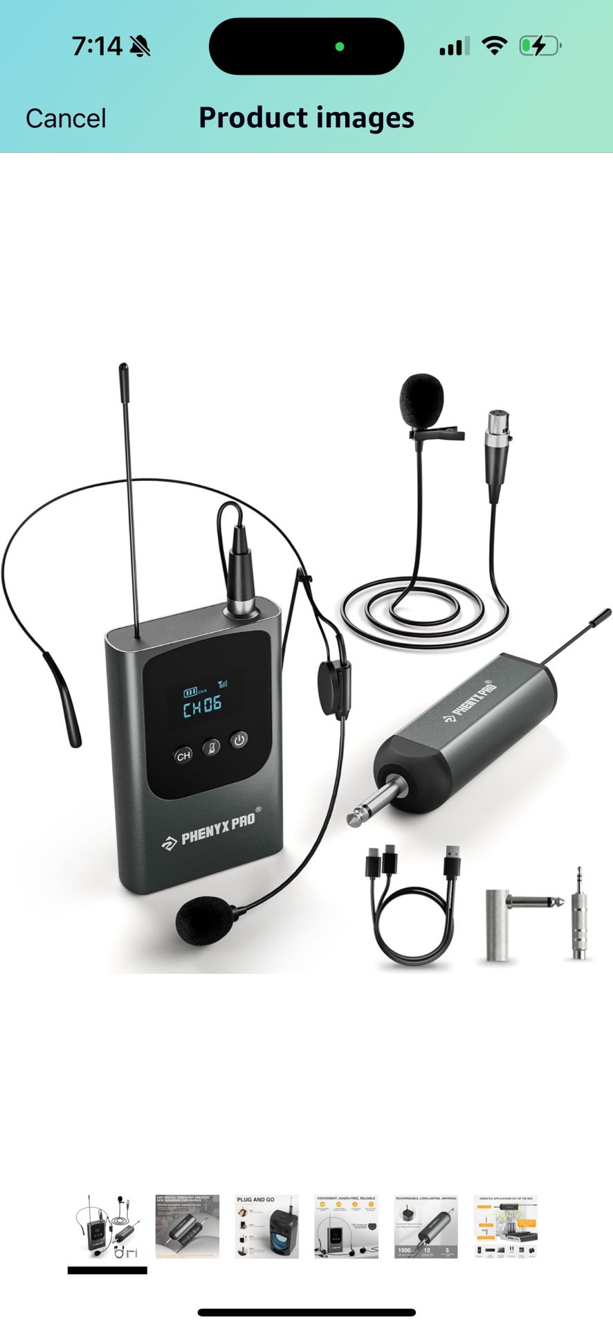 Pro Single Digital Wireless Microphone System, w/Mini Receiver, Bodypack Transmitter,15 Channels in 900MHz UHF Band, Headset/Lapel Microphone for Kara