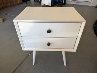 White Mid-Century Modern 2-Drawer table