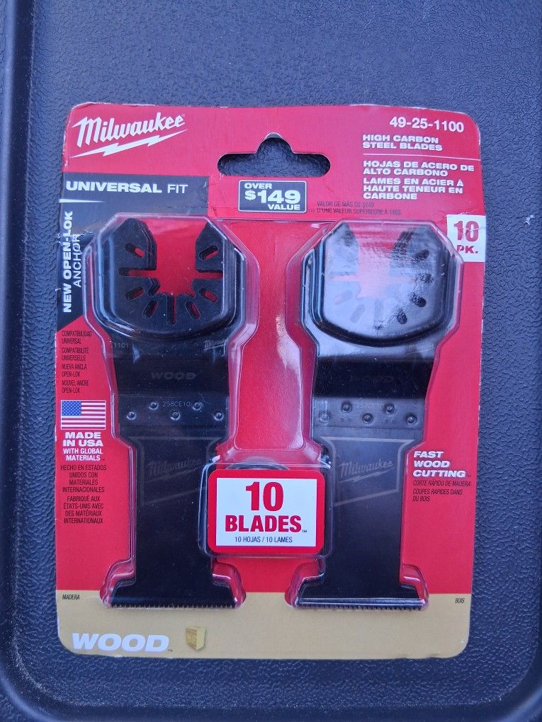 Milwaukee 1-3/8 in. High Carbon Steel Universal Fit Wood Cutting Multi-Tool Oscillating Blade (10-Pack)