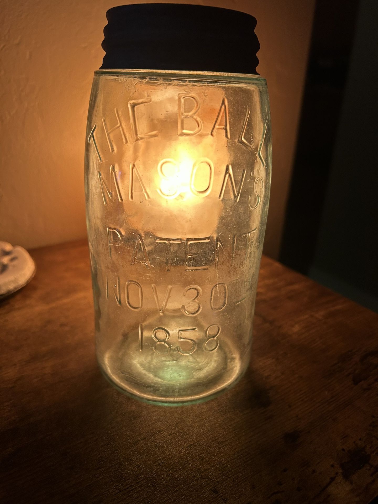 Antique Ball Canning Glass Jar With Zinc Lid