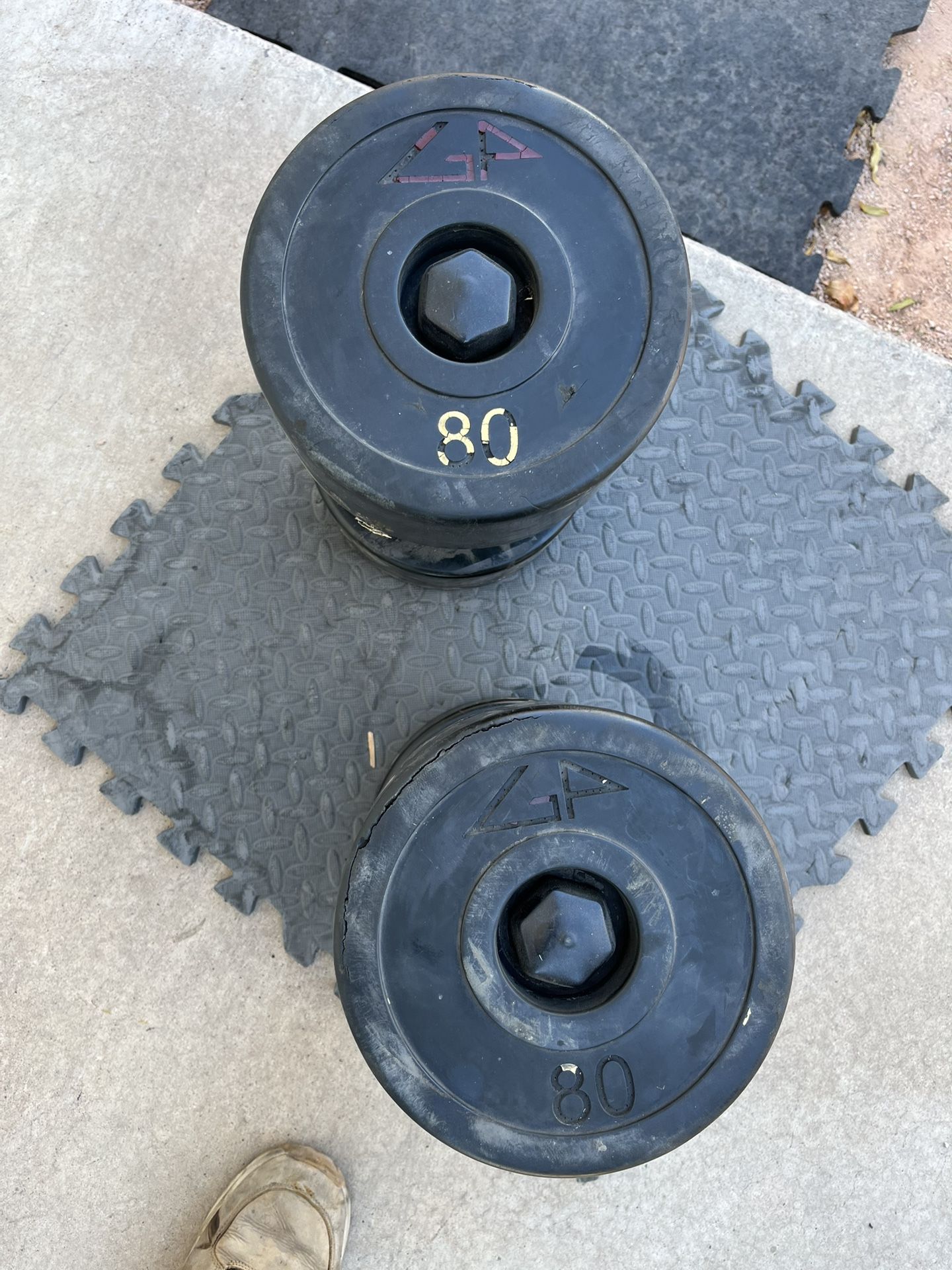 80lb Gp Urethane Dumbbell Set Weights 