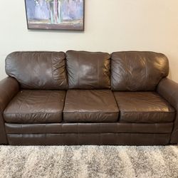 Sleep Number Leather Sofa Bed