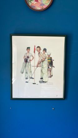 Norman Rockwell poster, framed