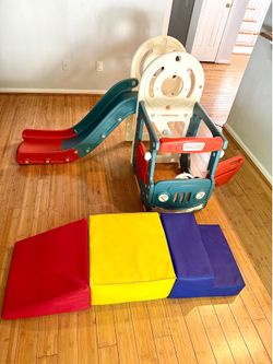 Bus Themed Play set/slide and 3pcs Climb and Crawl Block