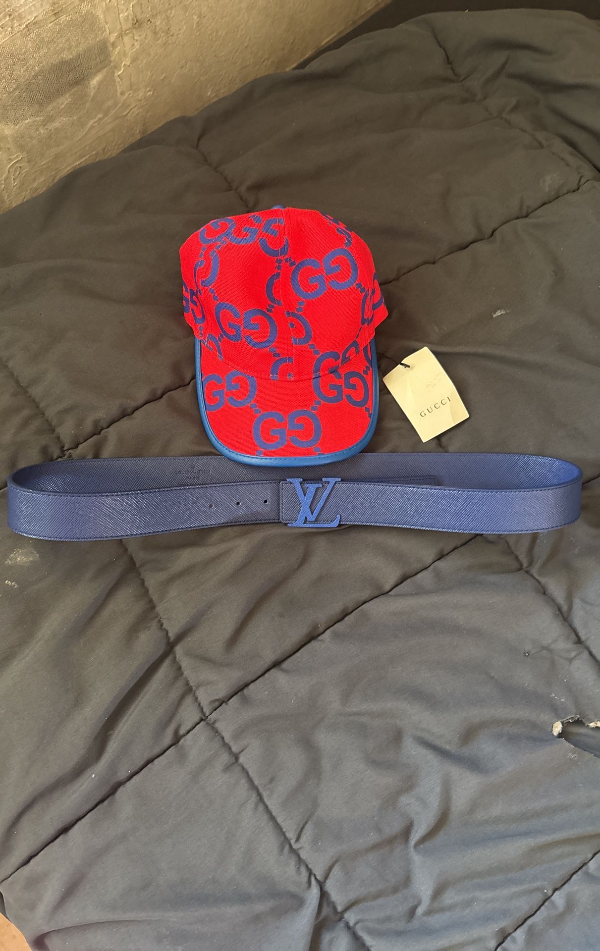 "Authentic Gucci Hat & Louis Vuitton Belt - Gently Used"