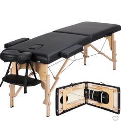 Massage Table Lash Bed Portable Massage Spa Bed Beauty Tattoo Table Adjustable for Eyelash Tech Physical Therapy Couch, Black