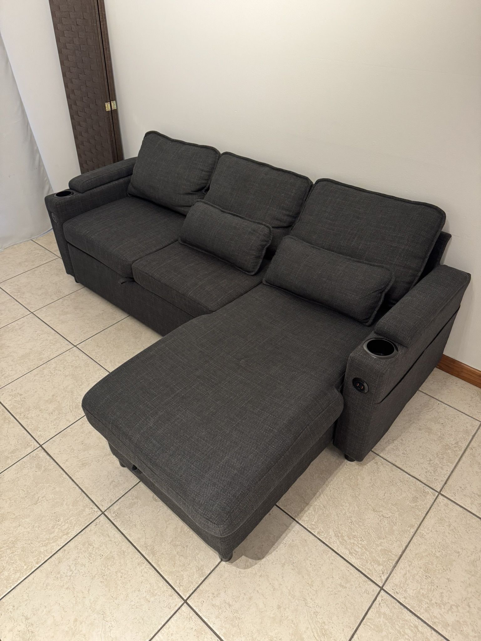 Sofa bed dark gray
