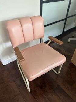 Retro Pink Cantilever Accent Arm Chair