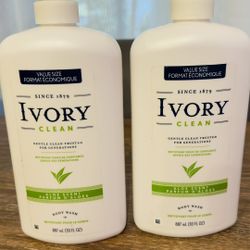 Ivory Clean Gentle Body Wash, 30 Oz, Set Of 2
