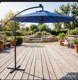 Navy Blue Offset Cantilever Patio Umbrella