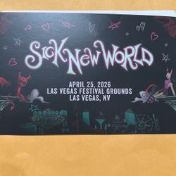 GA Ticket SICK NEW WORLD Las Vegas 