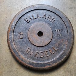 single 50lb one inch standard weight plate 