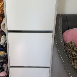 IKEA White Shoe Cabinet With 3 Compartments 