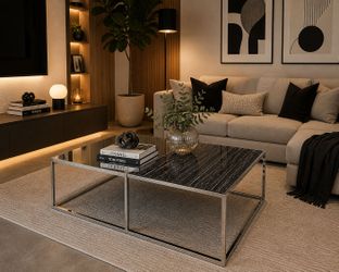 Beautiful onix and metal coffee table