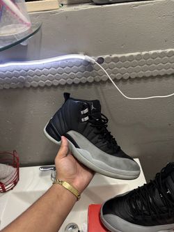 Air Jordan 12 Black Silver High-Top Sneakers