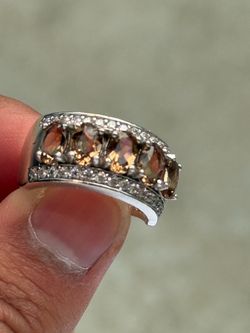 925 silver dirty champagne cz diamonds