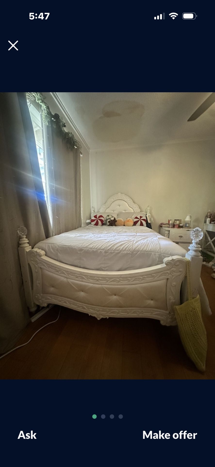 Elegant Wooden Frame Girls Bed