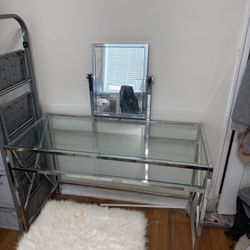 Glass Vanity With Stool 