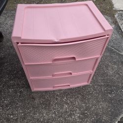 3 DRAWER PLASTIC STORAGE -COLOR IS PEARL BLUSH
