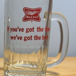 Older Miller High Life heavy beer glass