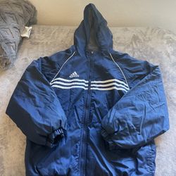 Vintage 90s Adidas Insulated Hooded Jacket - Youth Large (14-16)