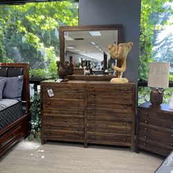 Rustic Brown Solid Acacia Wood Dresser - Farmhouse Collection 