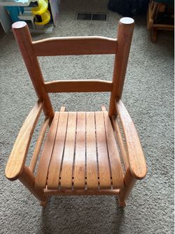 Toddlers wooden rocking chair