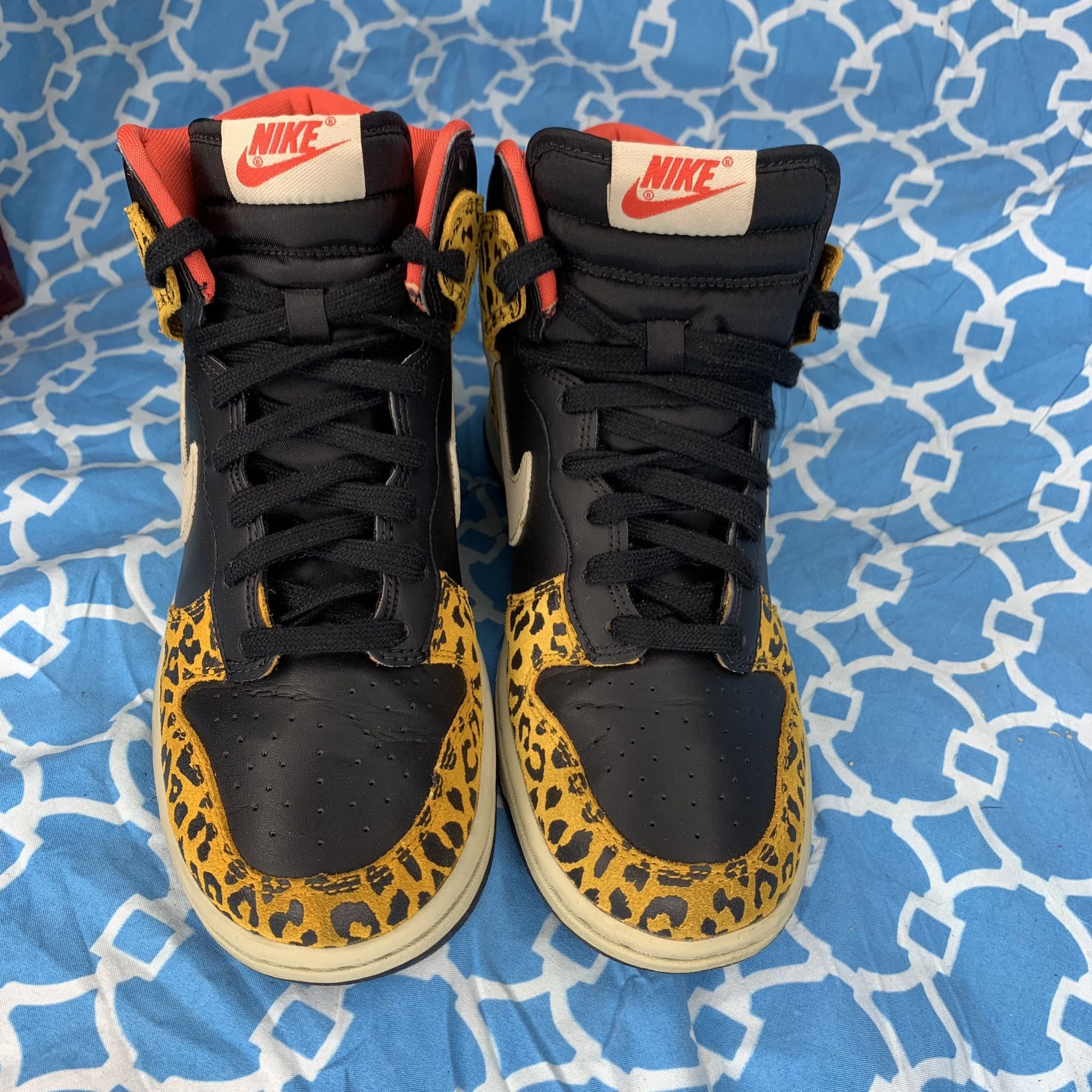 leopard paneled dunk hi cut sneakers Nike Dunk High Skinny Leopard