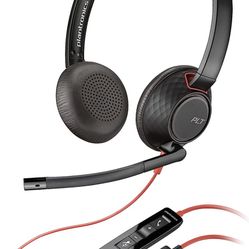 Poly Blackwire 5220 USB-A Wired Headset (Plantronics) - Flexible Noise-Canceling