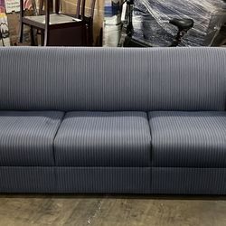 Bernhardt Blue striped sofa couch vintage style 78” wide