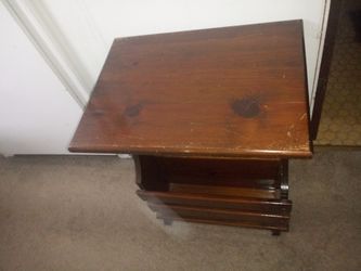 End table with pocket underneath