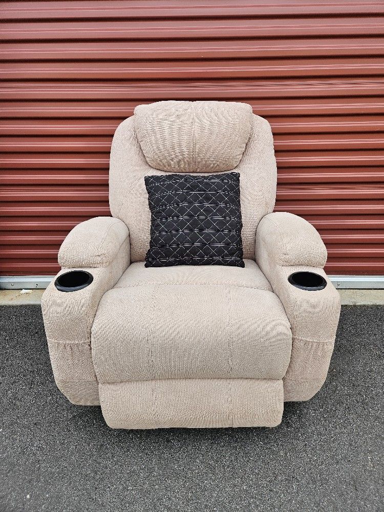 Swivel and Rocking Recliner with Power Massage Function