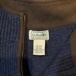 ‘90s LL Beans Quarter Zip Sweater Men’s XXL Tall 100% Merino Lambs Wool