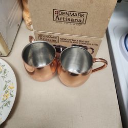 Copper Plated Set Of Moscow Mule Cups